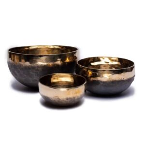 Klankschaal Ishana zwart/goud - 10-11 cm